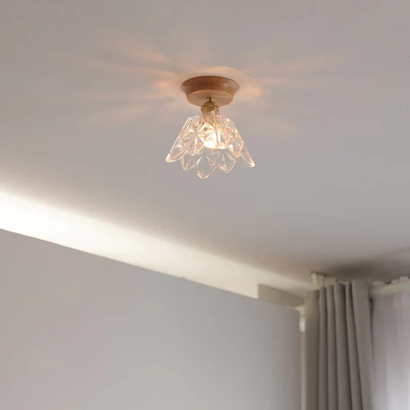 Lámpara de techo LED de vidrio y madera Decorbites™ para iluminación y decoración del hogar