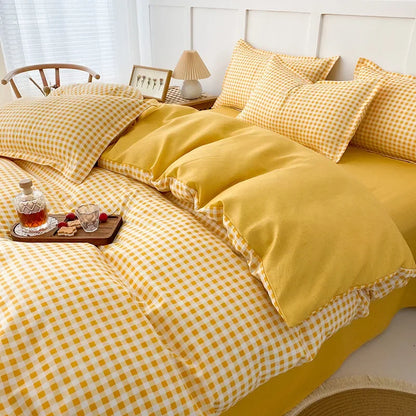 طقم غطاء لحاف هندسي مزخرف من 4 قطع من DecorBites™ للأسرّة بمقاس 1.5/1.8/2 متر