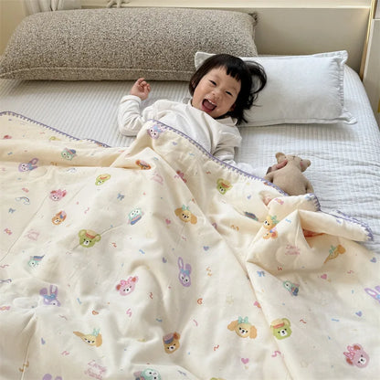 DecorBites™ Kids Cartoon Printed Cooling Summer Blanket - Soft Lightweight Comforter