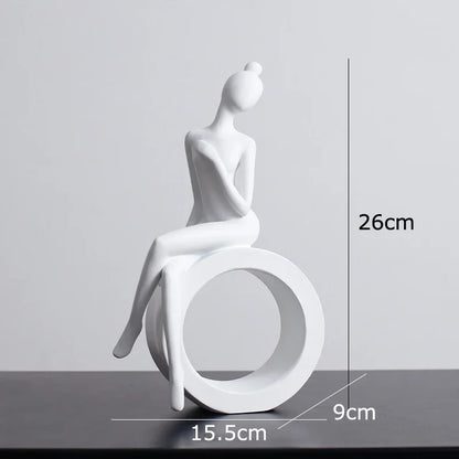 Escultura de figuras abstractas, minimalismo moderno, decoración de habitaciones, artesanías, estética DecorBites™