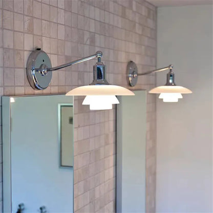 DecorBites™ Glass Wall Lamp Danish Design Chrome Light E27 for Home Decor & Living Room