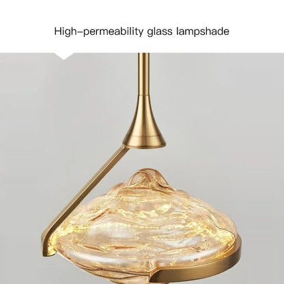 Lámpara colgante LED dorada DecorBites™: Estilo moderno y lujoso para dormitorio, sala de estar y comedor.