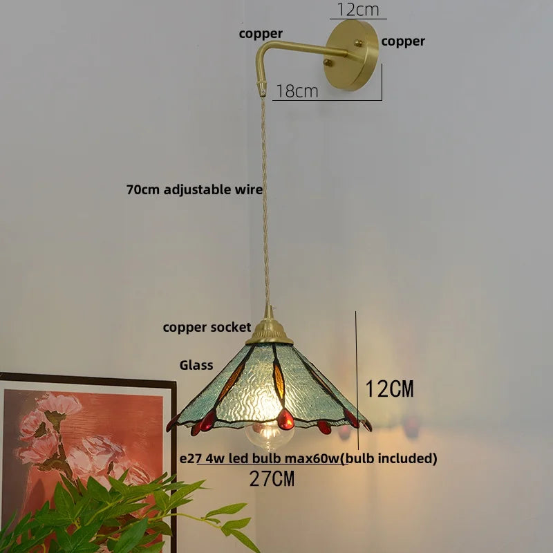 Decorbites™ Glas Messing LED Wandleuchte Vintage Waschleuchte Wandlampe
