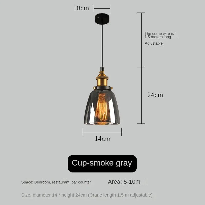 Decorbites™ Bernsteinfarbenes Vintage-Glas-Pendant-Licht für elegante Esszimmer-Dekoration