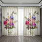 Decobites Flowers Curtains Set with Pole Bag for Home Decoration