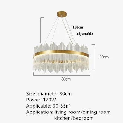 DecorBites™ Crystal Pendant Chandelier Remote Control Dimmable LED Lighting