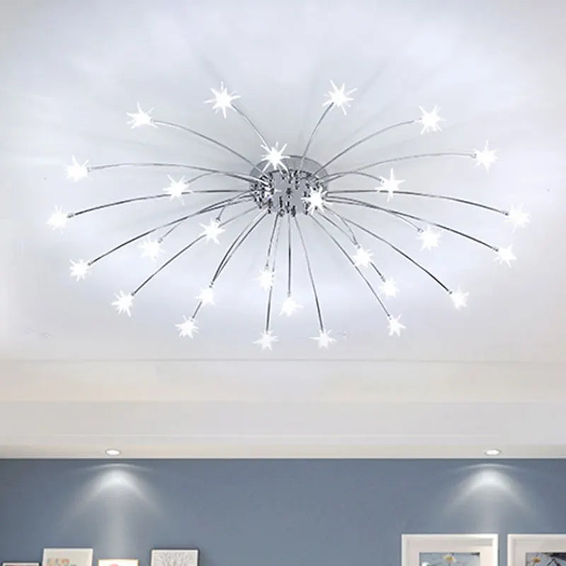 DecorBites™ Chrome Metal LED Chandelier - Nordic Design Home Lighting for Living Room, Bedroom, Kitchen
