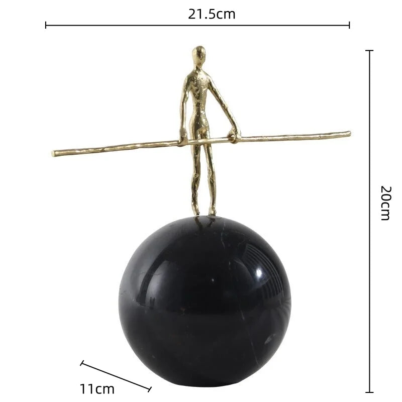 DecorBites™ Escultura abstracta de metal dorado para decoración del hogar | Adorno creativo