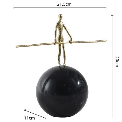 DecorBites™ Escultura abstracta de metal dorado para decoración del hogar | Adorno creativo