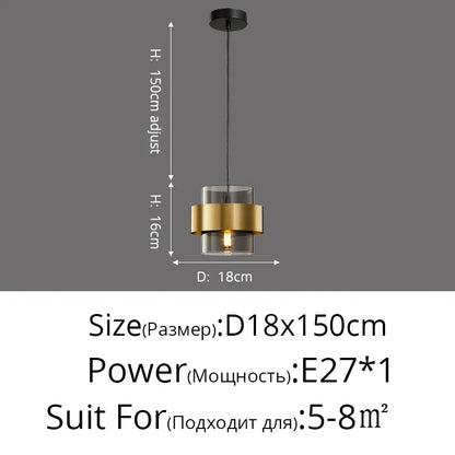 Lámparas colgantes doradas DecorBites™ para pasillo, restaurante o dormitorio - Estilo nórdico posmoderno minimalista