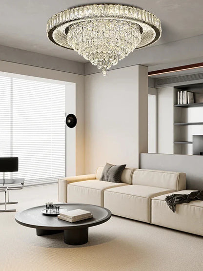 Lámpara de techo de cristal cónico DecorBites™ - Decoración de lujo para sala de estar en acero inoxidable