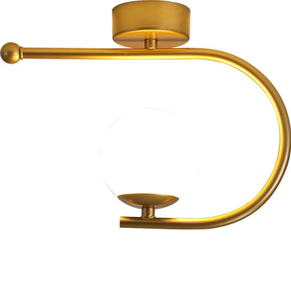 DecorBites™ Gold Glass LED Ceiling Light Simple Home Decor Living Room Bedroom Fixture