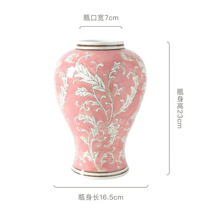 DecorBites™ Blue White Porcelain Vase Chinese Retro Home Decor Flower Vase