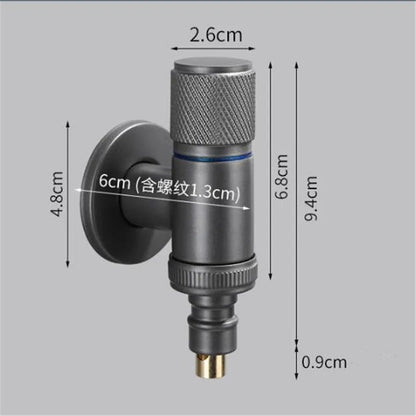 DecorBites™ Black Copper Brass Washing Machine Faucet Single Cold Wall Mounted Bibcock