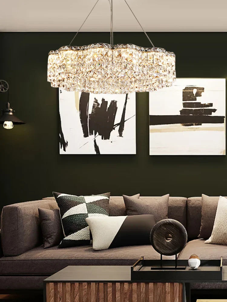 DecorBites™ Crystal Chandelier Pendant Light, Elegant Hanging Lamp Fixture