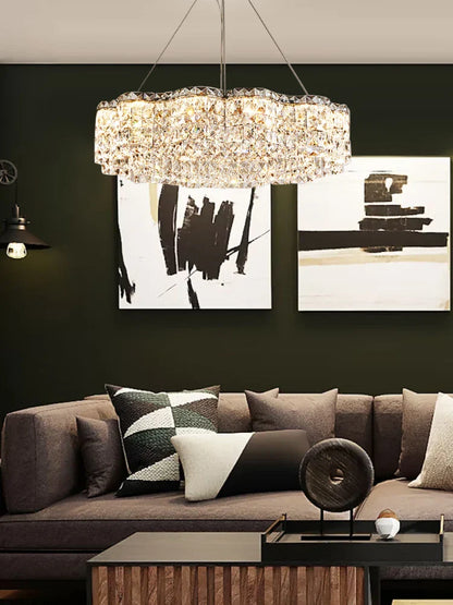 DecorBites™ Crystal Chandelier Pendant Light, Elegant Hanging Lamp Fixture