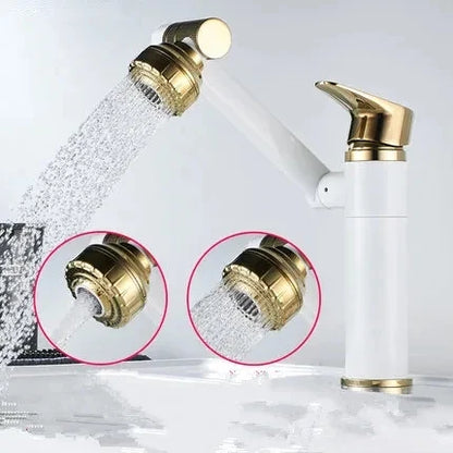 DecorBites™ Gold Multifunction Bathroom Sink Faucet Hot Cold Water Mixer Deck Mounted