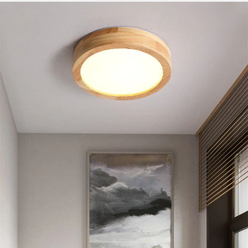DecorBites™ Circular Wood Ceiling Lamp LED Lighting for Living Room, Bedroom, Hallway, and Bathroom