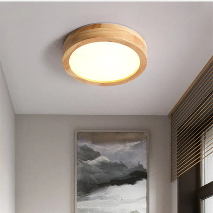 DecorBites™ Circular Wood Ceiling Lamp LED Lighting for Living Room, Bedroom, Hallway, and Bathroom
