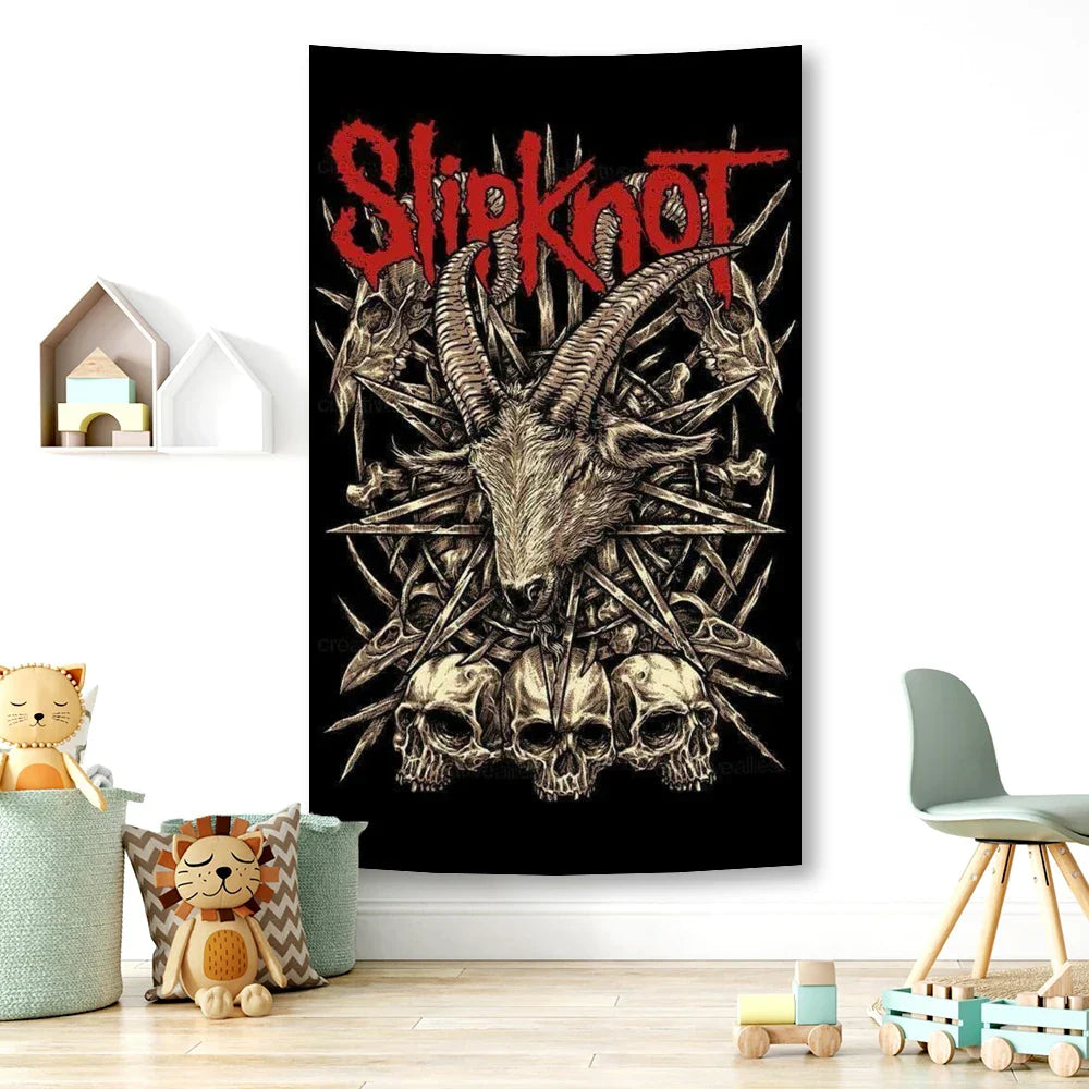 DecorBites™ Heavy Mental Music Tapestry Wall Hanging- Hippie Art Room Flag