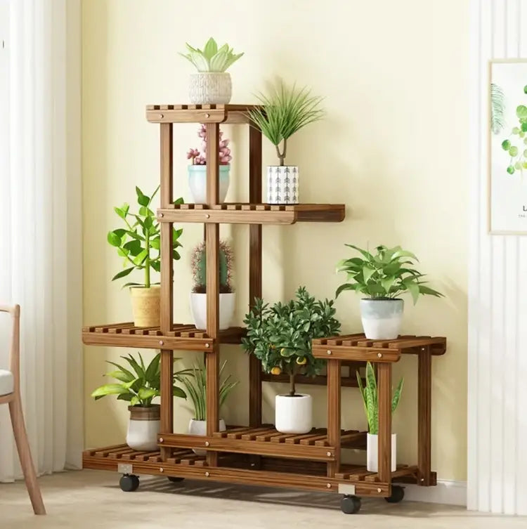 Decorbites™ 6-stufiger Holz-Pflanzenständer für Innen-/Außenbereich