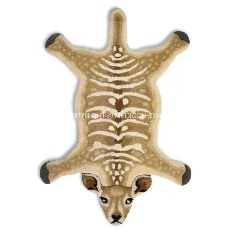 DecorBites™ Boho Black Bear Rug 80x120cm: Hand Tufted Animal Shaped Area Carpet