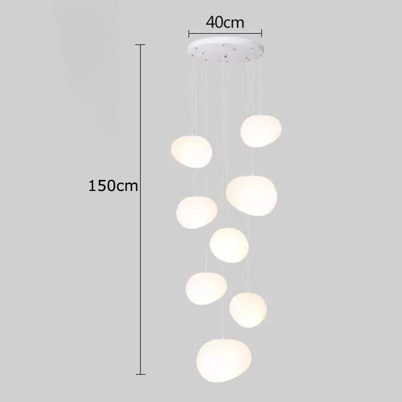 Lámpara colgante de cristal DecorBites™ para escalera, iluminación moderna para sala de estar