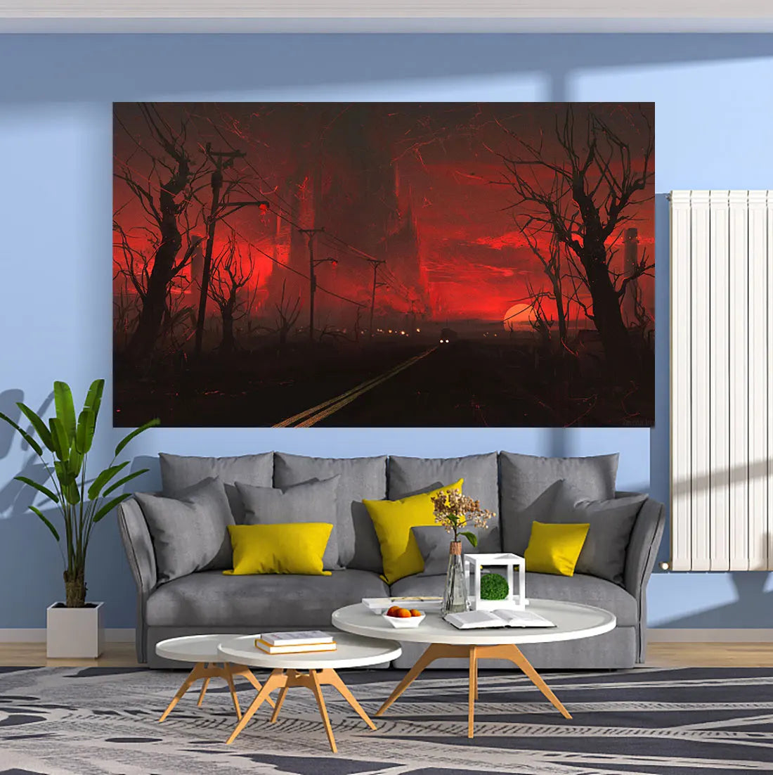 Decobites Sci-Fi Ruins Industrial Landscape Tapestry Wall Decoration