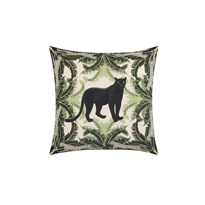 DecorBites™ Jungle Cartoon Print Velvet Cushion Cover - Hawaiian Decor for Sofa