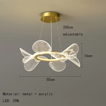 Lámpara de araña LED DecorBites™ con forma de flor: Lámpara colgante de acrílico de lujo para sala de estar moderna, dormitorio, cocina y comedor.