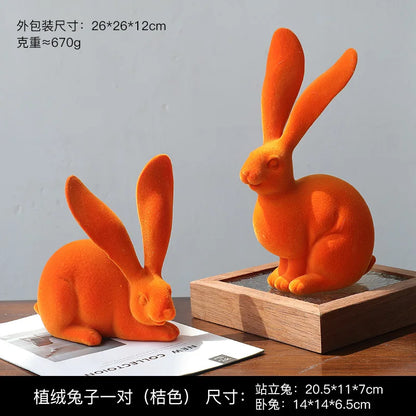 تماثيل أرنب تجريدية من DecorBites™: زخارف فنية من الراتنج على شكل أرنب متجمّع