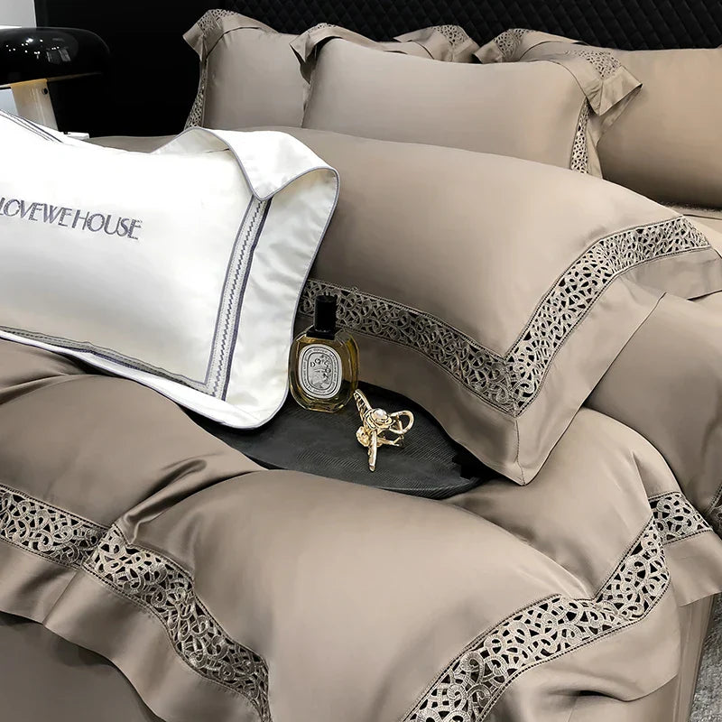 Decobites Eucalyptus Lyocell 1000TC Luxury Bedding Set with Wide Edge, Soft Silky & Breathable