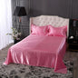 Decobites Silky Rayon Queen Bed Sheet Set Luxurious Solid Satin High Quality Sheets