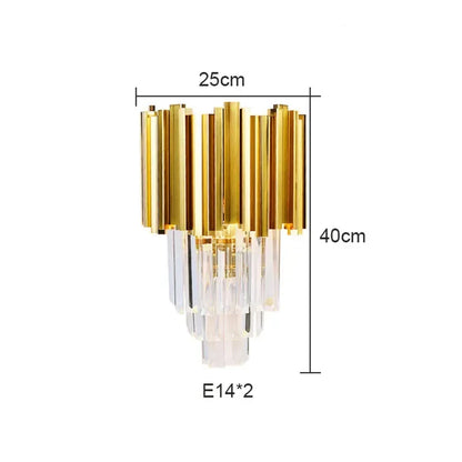 DecorBites™ Gold Crystal Wall Lamp with LED Light for Home Lighting Fixtures