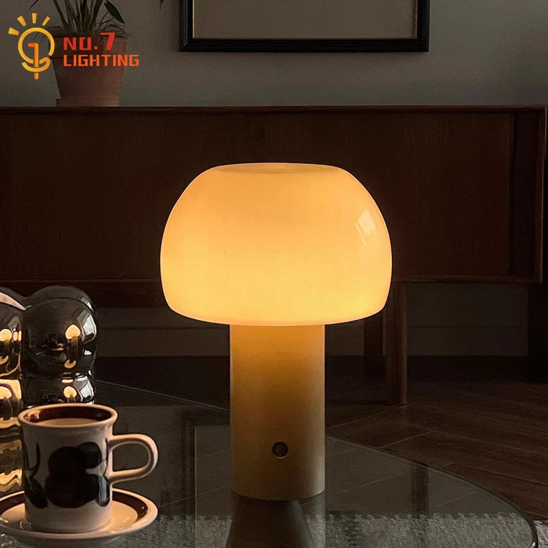 DecorBites™ Atmosphere Mushroom Table Lamp Touch Dimming USB Charging Desk Light