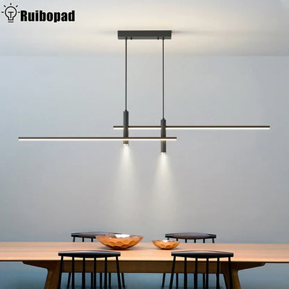 DecorBites™ Black Gold Nordic LED Pendant Chandelier for Dining Table - Modern Minimalist Design