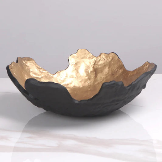 DecorBites™ Golden Resin Fruit Bowl Tray for Home Decor and Storage