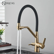 Gold 360-Degree Kitchen Faucet Stainless Steel