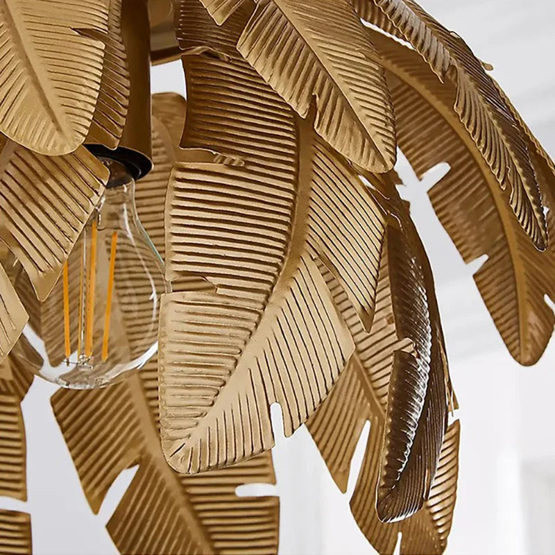 DecorBites™ Gold Leaves Chandelier Small Pendant Lighting for Kitchen Island Hallway E27 Socket