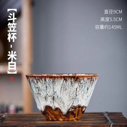 DecorBites™ Ceramic Kung Fu Tea Cup Set - Handcrafted Porcelain Drinkware