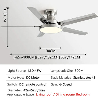 DecorBites™ 56" Low Floor Ceiling Fan Light | Indoor Living Room Chandelier | Modern Design