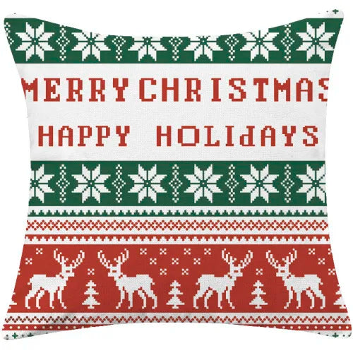 DecorBites™ Christmas Cotton Linen Pillowcases - Decorative Sofa Cushion Cover in Various Sizes