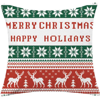 DecorBites™ Christmas Cotton Linen Pillowcases - Decorative Sofa Cushion Cover in Various Sizes