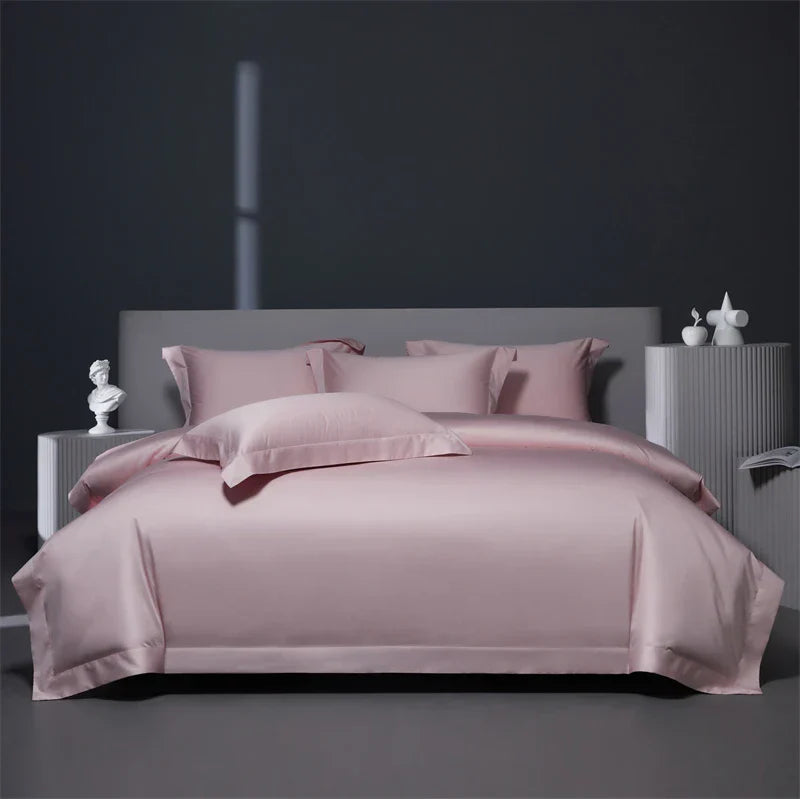 DecorBites™ Burgundy Red Egyptian Cotton Bedding Set - Soft Silky Solid Color Luxe Duvet Cover, Sheet, Pillowcases