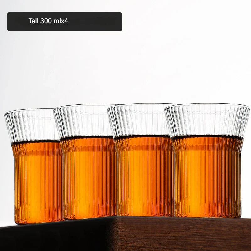 DecorBites™ Japanese Walnut Tea Cup Set - High-Grade Glass Coffee & Flower Tea Cups