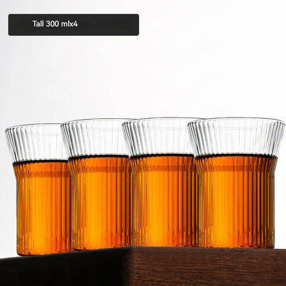 DecorBites™ Japanese Walnut Tea Cup Set - High-Grade Glass Coffee & Flower Tea Cups