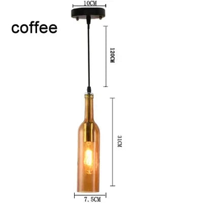 Nordic Glass Beer Bottle Pendant Light