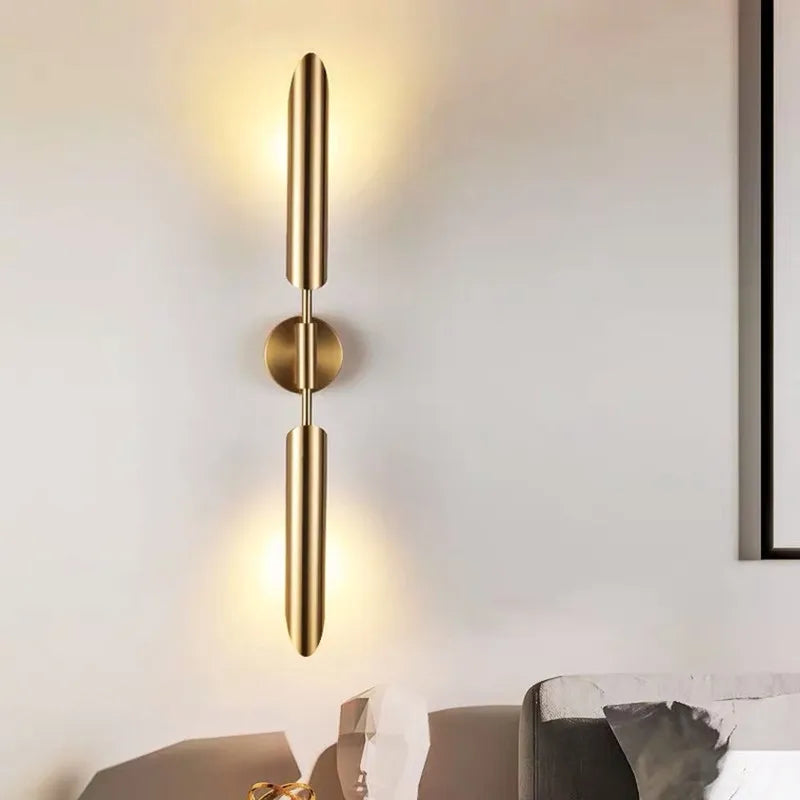 DecorBites™ Golden Inclined Tube Wall Light for Modern Luxury Living Room and Bedroom