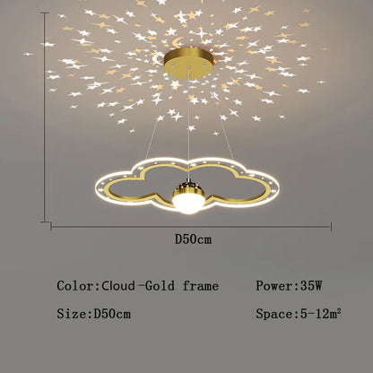 DecorBites™ Cloud Flower LED Chandelier: Kid's Bedroom Starry Sky Decorative Lighting Fixture