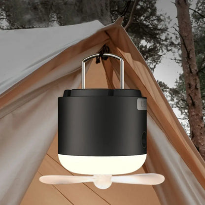 فانوس تخييم LED قابل لإعادة الشحن من DecorBites™ 4 في 1 مع مروحة ورذاذ